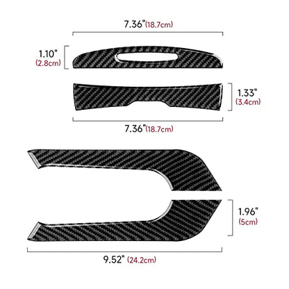 for 2011-2023 Dodge Charger / 2015-2023 Chrysler 300 Accessories Center Armrest Box Cover Decals Carbon Fiber Stickers - color: 4pcs Armrest Storage Box