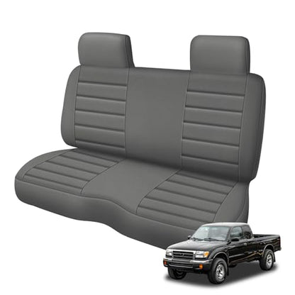 Truck Seat Cover Compatible with 1995-2004 Toyota Tacoma Front Bench Seat with Molded Headrest and Small Notched Cushion, Knitted Fabric - color: Charcoal