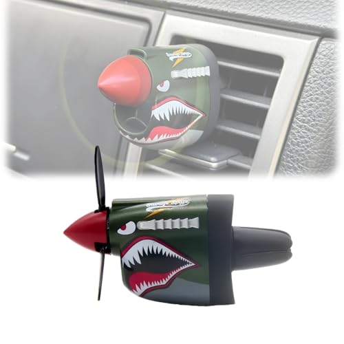 P-40 Fighter Car Air Vent Decoration, P-40 Warhawk Creative Propeller Car Decor, Easy Install Fits All Vents Unique Gift for Pilots, Aviation Lovers, Men