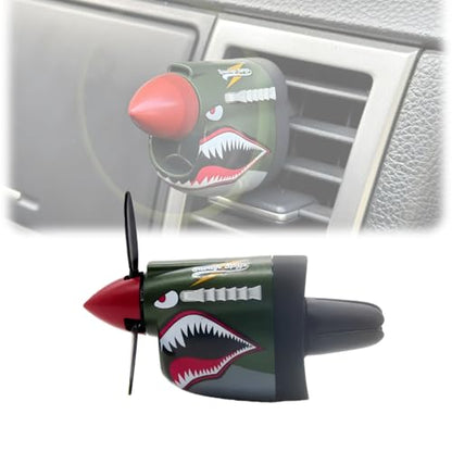 P-40 Fighter Car Air Vent Decoration, P-40 Warhawk Creative Propeller Car Decor, Easy Install Fits All Vents Unique Gift for Pilots, Aviation Lovers, Men