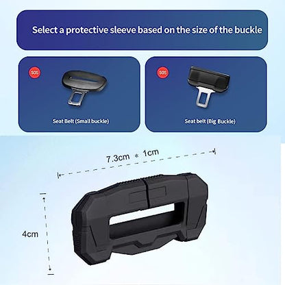 Car Universal Seat Belt Clips Cover,Seat Belt Buckle Protector for Car, Anti-Scratch Silicon Seat Belt Buckle Protector (Red,Small Size)