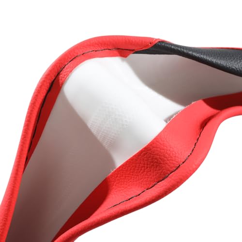Car Steering Wheel Cover, Leather Steering Wheel Cover,Universal 15 inch Anti-Slip Comfortable Steering Wheel Covers Men Women (Red) - color: Red
