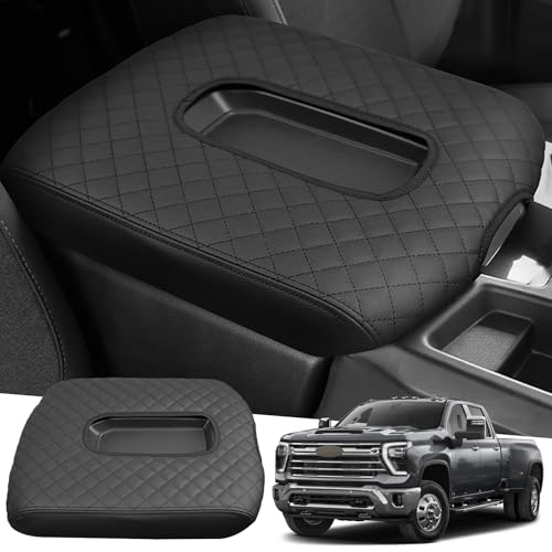 Center Console Armrest Cover Compatible with Chevy Chevrolet Silverado & GMC Sierra 1500 2500 3500 HD 2019 2020 2021 2022 2023 2024 2025 Protector Interior Accessories(for Jump Seat Console) - size: Compatible with Silverado 2019-2025