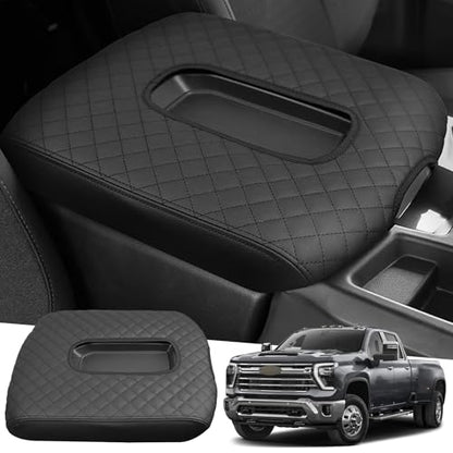 Center Console Armrest Cover Compatible with Chevy Chevrolet Silverado & GMC Sierra 1500 2500 3500 HD 2019 2020 2021 2022 2023 2024 2025 Protector Interior Accessories(for Jump Seat Console) - size: Compatible with Silverado 2019-2025