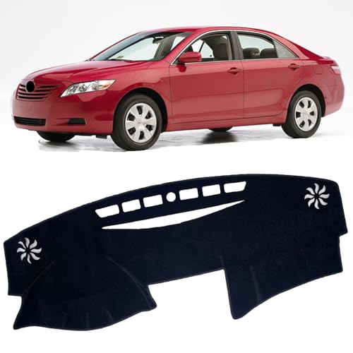 Dash Cover Mat for 2007-2011 Toyota Camry Cover Mat Dash Carpet Protector Custom Fit Center Console Cover Sunshade Protector Camry Accessories Pad No Glare (Black) - color: Black