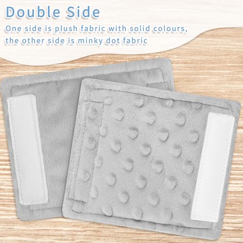 SWESEN Baby Car Seat Belt Covers for Boys and Girls, Carseat Shoulder Padding, Soft Car Seat Neck Cover, Mink Car Seat Straps Shoulder Pads, Solid Colour Stroller Strap Cover for Baby Kids, Grey - color: Grey