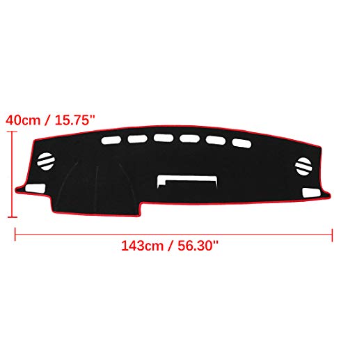 X AUTOHAUX Car Dashboard Cover Nonslip Black Red Sun Pad for Toyota RAV4 2013-2018