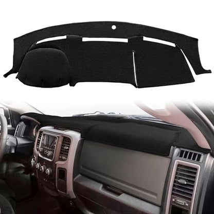Yiz Dash Cover Mat Custom Fit for Dodge Ram 1500 2009-2018, Ram 1500 Classic 2019-2024,Ram 2500 3500 2010-2018, Ram 4500 5500 2011-2018 Dashboard Cover Pad Carpet Protector(11-18 Black) J17 - color: 11-18 Black