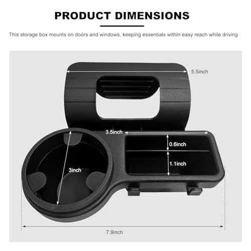 Car Window Multifunctional Storage Organizer, Vehicle Door Side Hanging Storage Rack with Cup Holder, Auto Window Mount Organizer for Cell Phone Earphone Key Water Cup