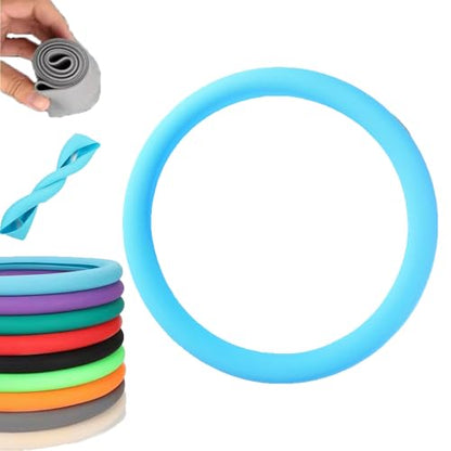 Car Steering Wheel Protective Cover, Cool Non-Slip Silicone Steering Wheel Protector, Universal Fit for Most Cars (Sky Blue) - color: Sky Blue