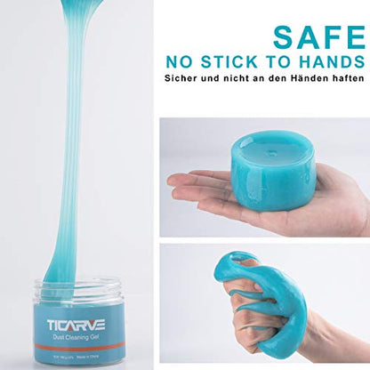 TICARVE Cleaning Gel for Car Detail Tools Car Cleaning Automotive Dust Air Vent Interior Detail Putty Universal Dust Cleaner for Auto Laptop Car Slime Cleaner - color: Blue 1 Pack