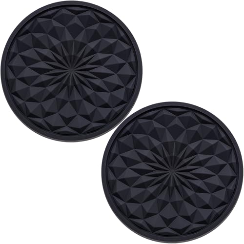 2 Pack Silicone Car Cup Holder Coaster – 2.75 Inch Non-Slip Drink Mat, Universal Fit for Most Vehicles – Cute & Functional Auto Accessories (Black) - color: Black, size: 2 pcs
