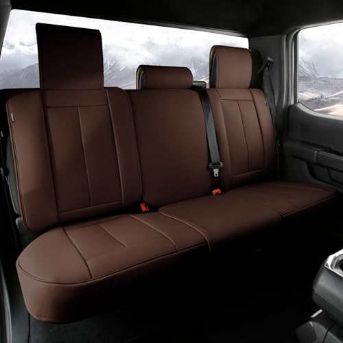 Coverland Custom Car Seat Covers Compatible with 2002-2017 Toyota Camry - Premium Leather Non-Slip Memory Foam Waterproof Seat Cover Custom fit Interior Protector [Rear Seat-Dark Brown] - color: Dark Brown, size: Rear