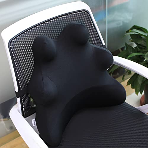 Lumbar Support Pillow for Ofiice Chair, Patented Ergonomic Back Support for Back Pain Relief with Adjustable Strap, Lumbar Support Pillow Relieving Lumbar Muscle Strain (Black) - color: Lumbar Black