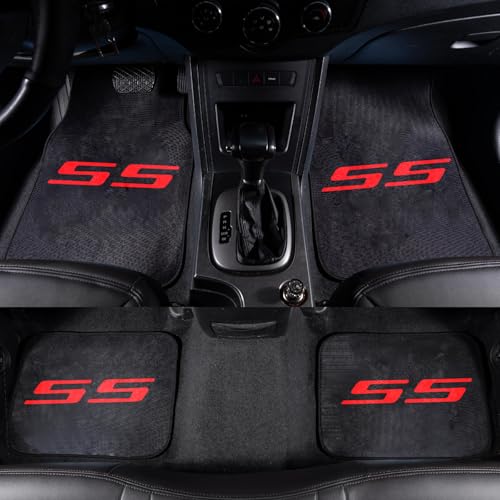 4Pcs Fabric Car Floor Mats,Not PVC,Not Leather Not Rubber Automotive Floor Mats Truck SUV,Durable All-Weather fit Chevy Camaro Floor Mats SS - color: ss