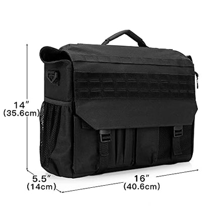 Trunab Patrol Bag, Car Front Seat Organizer, Police Duty Bag for Law Enforcement with 15.6” Laptop Sleeve, Molle Webbing, Multiple Compartment, Removable Straps, Black