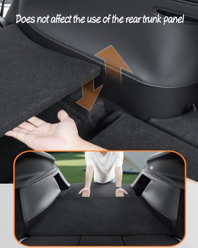 Model Y Juniper 2025 2026 Trunk Side Protector Pads, Leather Velcro Stick Cargo Side Protect Mat Compatible with Tesla 2026 Model Y Juniper Interior Protection Accessories Set of 2 (Left + Right Side)