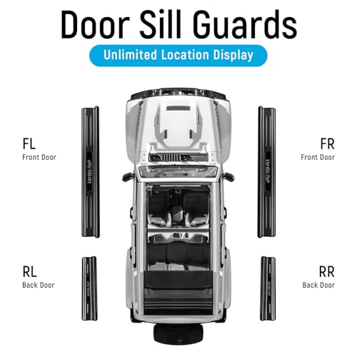 ZZEQYG 4 Pcs Stainless Steel Door Sill Protector Compatible with Jeep Wrangler JK/JKU Unlimited Sport Sahara Rubincon 2007-2017 Accessories Front and Rear Door Car Door Sill Guards (Carbon Fiber)