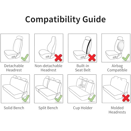 Car Seat Covers Full Set Pink, Luxury Faux Leather Car Seat Covers Waterproof Non-Slip Seat Protector Universal Fit for Most Cars SUVs Trucks Pick-ups, Cute Pink Car Accessories for Women
