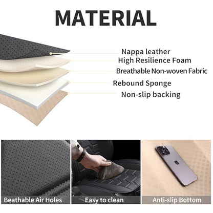 Leather car Seat Covers Breathable Car Seat Protector Front seat Covers Universal Fit for 95% Car Truck SUV Van Vehicles （Black，2PCS） - color: Black