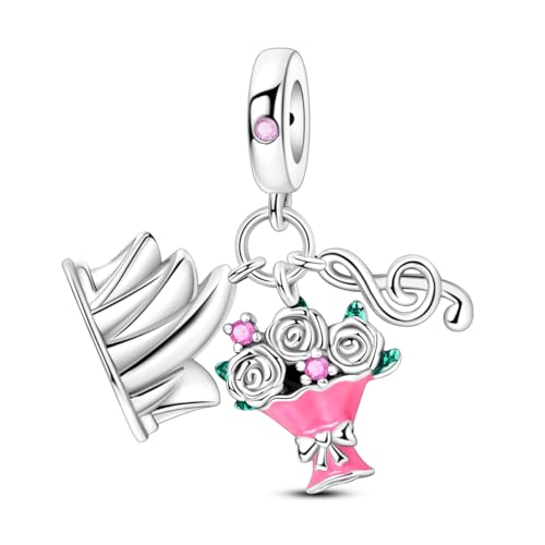 NARMO Charms for Bracelets 925 Sterling Silver Star Dangle Charms Car Keys Lipstick Dangle Charm Beads for Women Bracelets Necklace - color: Opera House