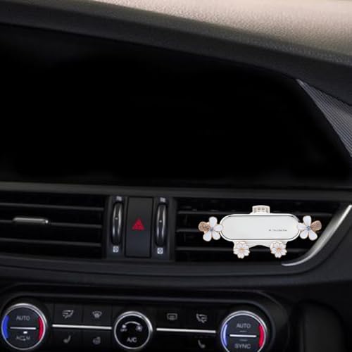 Car Cellphone Holder Adorable Car Phone Holder Cute Phone Holders for Your Cars Elegant Flower Crystal Air Vent Phones Holders Cars Phones Mount with Sturdy Air Vent Clip for Smartphone - style: Flower