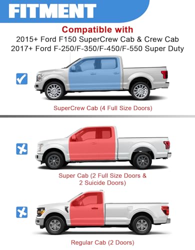 Under Seat Storage Box Compatible with 2015-2026 Ford F-150 F150 SuperCrew Cab, 2017-2026 F-250/F-350/F-450/F-550 Super Duty,F-150 Rear Underseat Storage Truck Organizer Tool Box - size: 2015-2026 F150 & 2017-2026 F250 F350 F450 F550