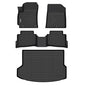 GINOWY- Floor Mats & Cargo Liner for Kia Seltos 2020-2023, TPE All Weather Protection Seltos Car Mats, Custom Floor Liners Non-Slip Trunk Mat, Waterproof Accessories Black - style: 30) for KIA Seltos 2020-2023 Full Set