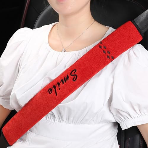 Extra-Long Car Seat Belt Cover Comfortable & Stress-Relieving Durable and Comfortable Car Seatbelt Shoulder Pad Enhance Your Driving Comfort and Safety (Red, L-19) - color: Red, size: L-19"