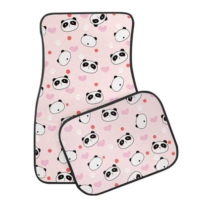 Panda Pink Car Floor Mats Auto Front & Rear Floor Carpets Universal Fit 95% Automotive,SUVS,Sedan,Vans,for Women,Girly,Set of 4 - color: Panda Pink