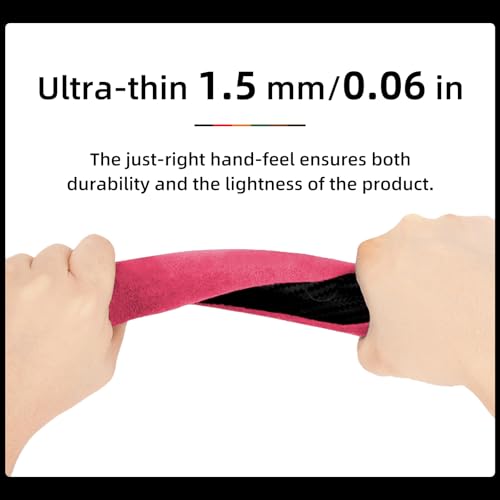 Suede Thin Car Steering Wheel Cover, 2 Piece, Suitable for Round and D Shaped Steering Wheels, Red - color: Red, size: 2pcs: Fits Round/D-Shaped Steering Wheels