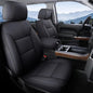 Coverado Chevy Silverado Seat Covers, Faux Leather Seat Covers Fit for Chevy Silverado GMC Sierra 2007-2025 1500, 2015-2025 2500HD 3500HD Crew Double Extended Cab (Front, Black) - color: Black, size: Front(2007-2025)