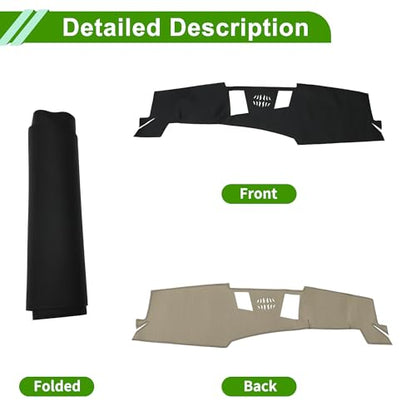 Faux Leather Dashboard Cover for BMW 5 Series W/O HUD 2024 Dashboard Mat Anti-Slip Sun UV Heat Shield Protection Black 1 Pc - size: without HUD