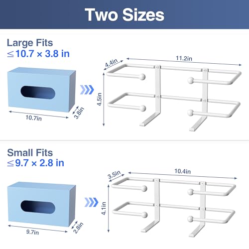Glove Box Dispenser Wall Mount: White Holder Organizer for Disposable Glove & Tissue Box - Organizer on Wall in Lab, Kitchen, Bathroom, Garage
