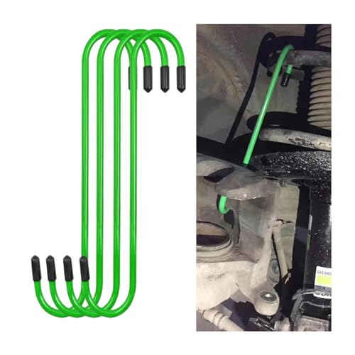 4PCS Car Brake Caliper Hooks, Vehicle Caliper Hangers with Rubber Caps, S-Shaped Automotive Accessories for Braking, Axle, Bearing, Suspension Work for SUV, Truck, RV（Green/4PCS） - color: Green, size: 4PCS
