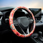 Poppy Coral Pink Flowers Steering Wheel Cover Auto Jacquard Steering Wheel Protector, Anti-Slip, Breathable, Absorbing Sweat, Universal Car Accessories 14.5–15 inch,Fit for Most Car, Trucks, SUV - style: Poppy Coral Pink Flowers