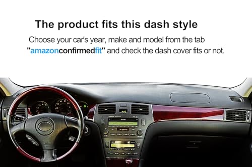 Dash Cover Mat Custom Fit for Lexus ES300 ES330 2002 2003 2004 2005 2006, Dashboard Cover Pad Carpet Protector F116 (Black) - color: 02-06 ES300 ES330 Black