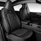 CAR PASS Nappa Leather High Back Front Seat Covers, Tesla Model 3 Model Y Breathable Faux Leather Front Bucket Seat Covers, Anti-Slip Airbag Compatible Universal Fit for Sedan SUV Van Truck, Black - color: Black High Back, size: Two Front