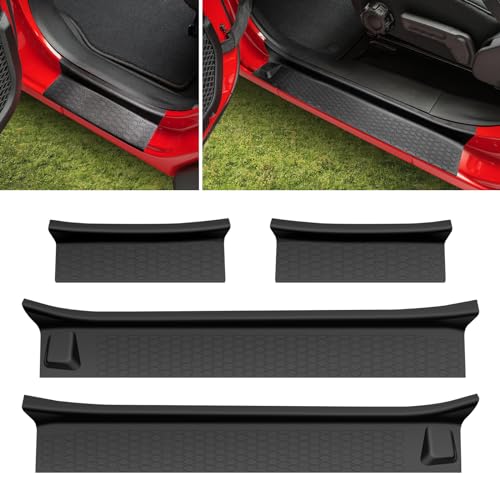 Door Sill Guards Kit Fit for 2018-2026 Jeep Wrangler JL Unlimited, Door Sill Protector for 2020-2026 Jeep Gladiator, Entry Guard Protector for 2025 Wrangler JLU&Gladiator JT 4 Door Accessories