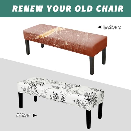 FUANGUI Floral Bench Cover,Stretch Dining Bench Cover for bedrooms, Living Rooms, Kitchens, Protector Chair Bench Piano Bench Seat Covers Stool Slipcover Removable, Washable - 01 - color: 01