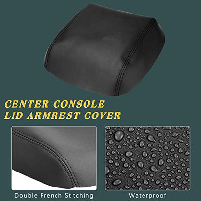 A ABIGAIL Center Console Armrest Cover Compatible with 2009 2010 2011 2012 2013 2014 2015 Honda Pilot Auto Leather Suture Console Lid Cover Replacement(Black) - color: Black, size: Center