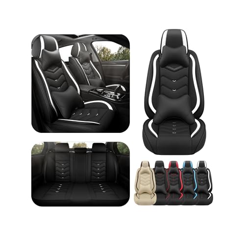 Car Seat Covers for Lexus RX 350 2007-2026, Premium Nappa Leather Car Seat Cover, Stylish Sport Seat Covers， Automobile Seat Cover Sets.(Luxury 5 Seats/Black White) - color: Black White, size: Luxury 5 Seats