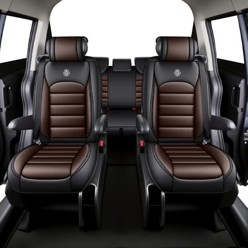 Car Seat Cover for Ascent Seat Covers for Cars 2004-2026,Leather Waterproof Car Seat Covers Full Set,All Weather Tech Car Seat Protector,7 Seats Black Coffee