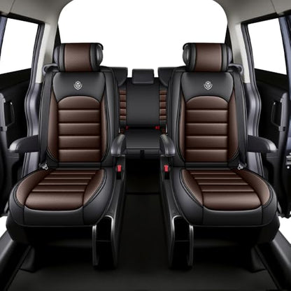 Car Seat Cover for Ascent Seat Covers for Cars 2004-2026,Leather Waterproof Car Seat Covers Full Set,All Weather Tech Car Seat Protector,7 Seats Black Coffee