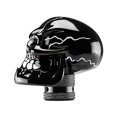 EZAUTO WRAP Black Universal Manual Wicked Skull Head Gear Stick Car Shift Knob Shifter Halloween - color: Black
