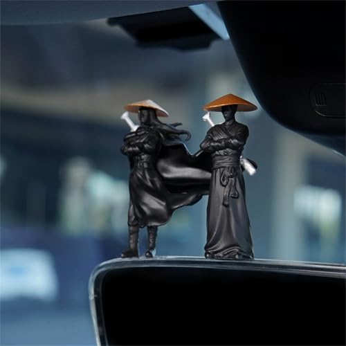 Car Dashboard Decorative Figurines, 3-Piece Martial Arts Swordsman Set, Desktop Computer Monitor Ornaments (3 Pcs Swordsman)