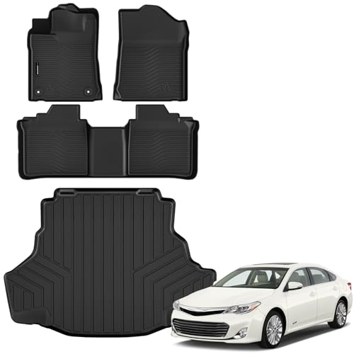 Auxko All Weather Floor Mats Cargo Mat for Toyota Avalon 2013 2014 2015 2016 2017 2018 (not for Hybrid) All Season TPE Accessories Guard Odorless Anti-Slip Floor Liners Trunk Mat - size: avalon|2013-2018|floor +cargo mats