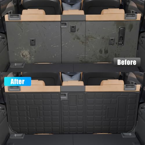 Back Seat Cover Compatible with 2010-2024 Toyota 4 Runner 7 Seat Kick Mats TPE All Weather Back Seat Cover Protector 2023 4Runner 7-Seater Accessories (2nd Row Backrest Mats) - size: 2nd Row Backrest Mats