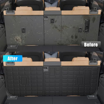 Back Seat Cover Compatible with 2010-2024 Toyota 4 Runner 7 Seat Kick Mats TPE All Weather Back Seat Cover Protector 2023 4Runner 7-Seater Accessories (2nd Row Backrest Mats) - size: 2nd Row Backrest Mats