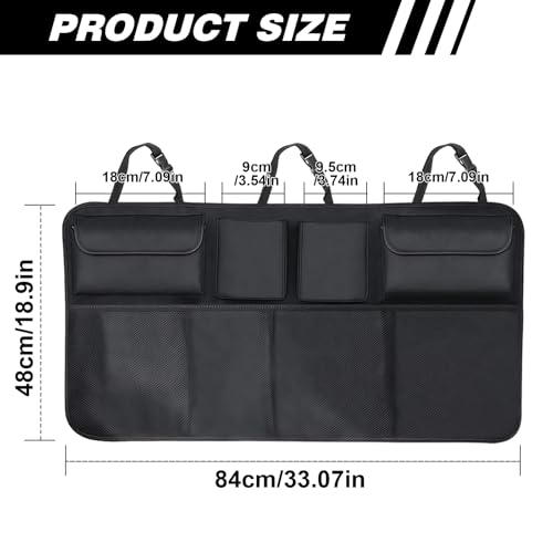 Car Trunk Organizer, Trunk Hanging Large Storage with Adjustable Straps, Waterproof Collapsible Cargo Storage Bag with 4 Pockets & 4 Mesh Pouches, Car Interior Accessories for SUV, Truck - size: Style1